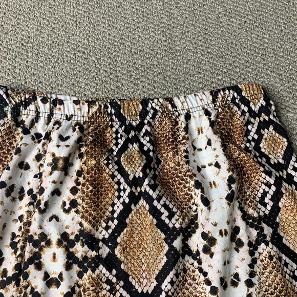 Pretty Little Thing Womens Skirt Size 10 Taupe Snakeskin Print Mini Cloressa - Picture 2 of 11
